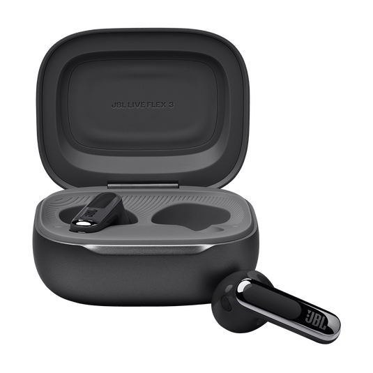 JBL Live Flex 3 - Black - True wireless noise-cancelling open-stick earbuds - Front image number null